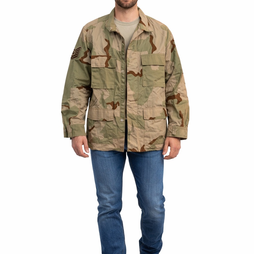 US Air Force Military Army Camouflage Combat Style Jacket Size Medium